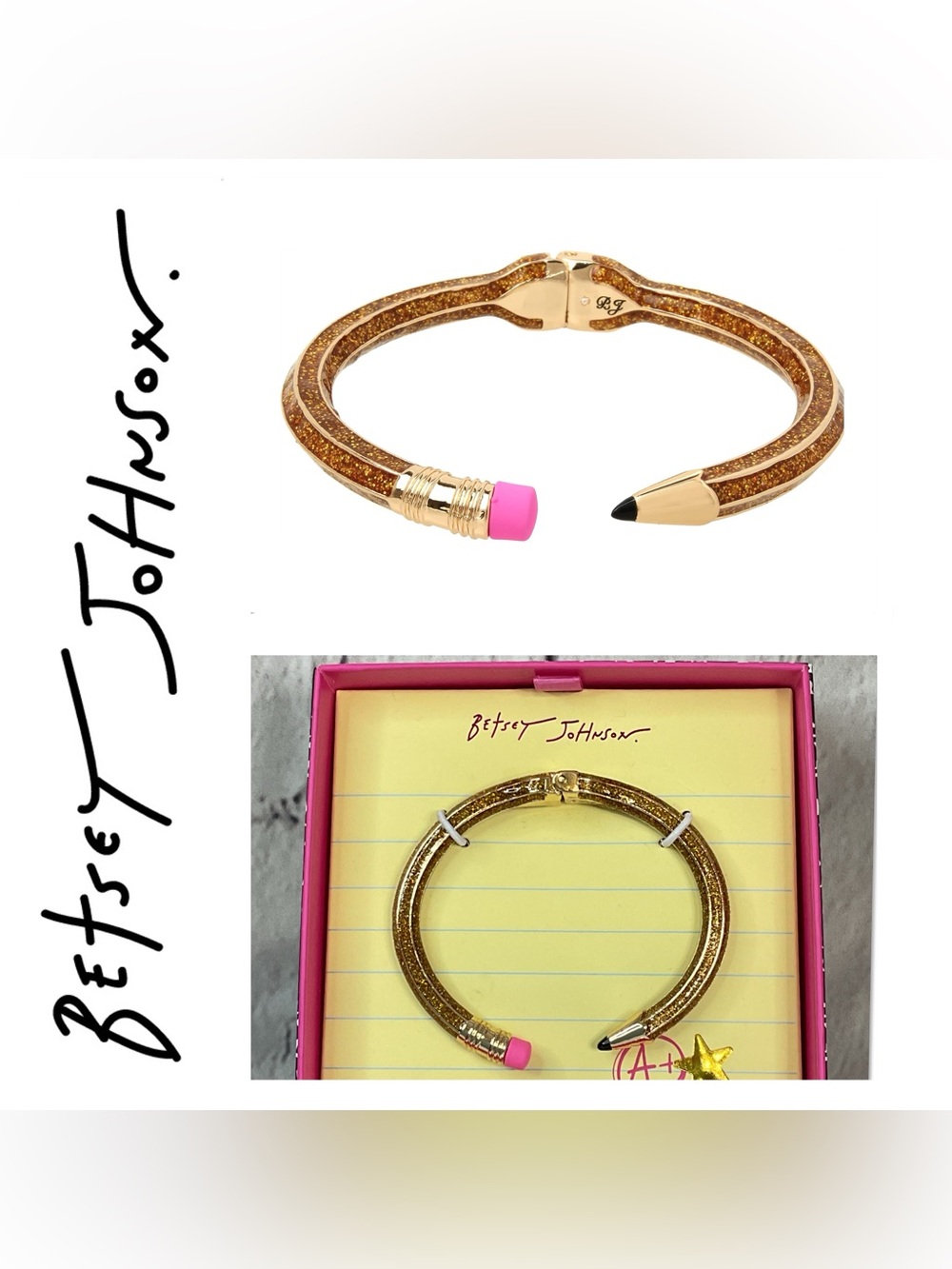 🌟🌟 Betsy Johnson Pencil Hinged Bangle
